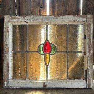 SOLD! Colorful Stained Glass Window Panel